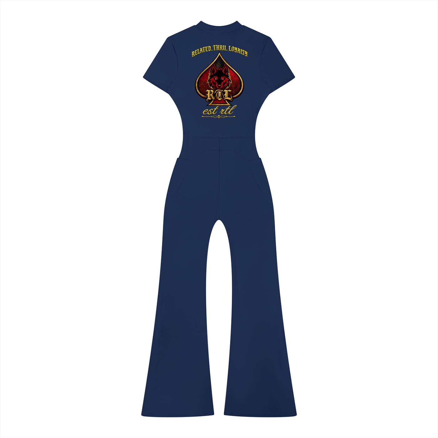 Women’s Tight Flared Leg Quarter-Zip Jumpsuit