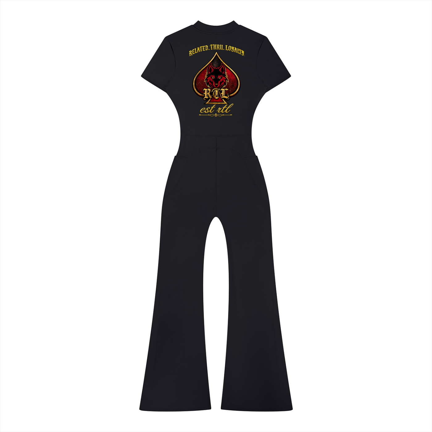 Women’s Tight Flared Leg Quarter-Zip Jumpsuit