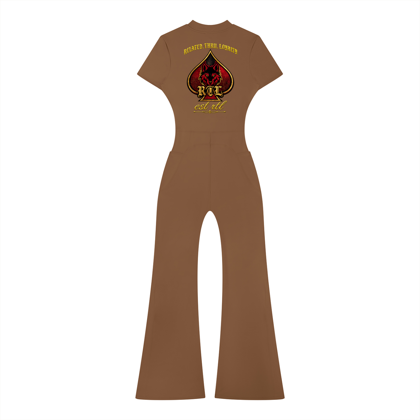 Women’s Tight Flared Leg Quarter-Zip Jumpsuit