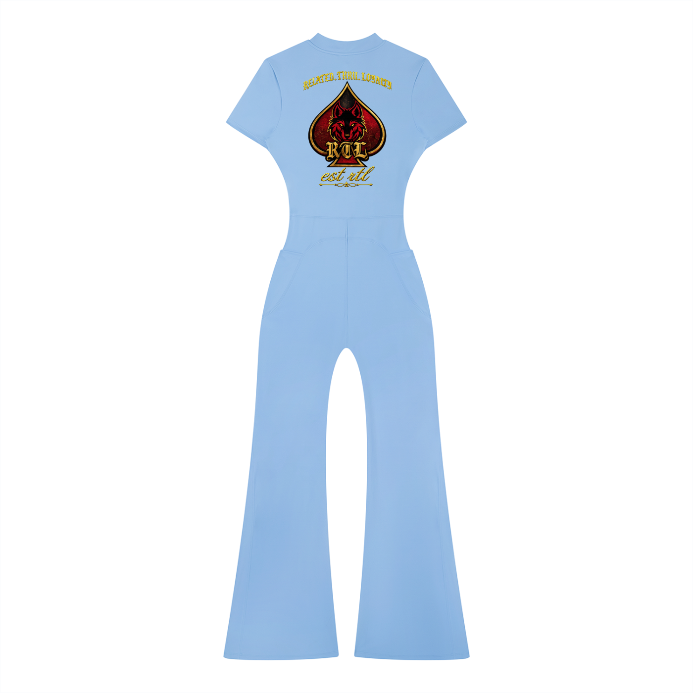 Women’s Tight Flared Leg Quarter-Zip Jumpsuit