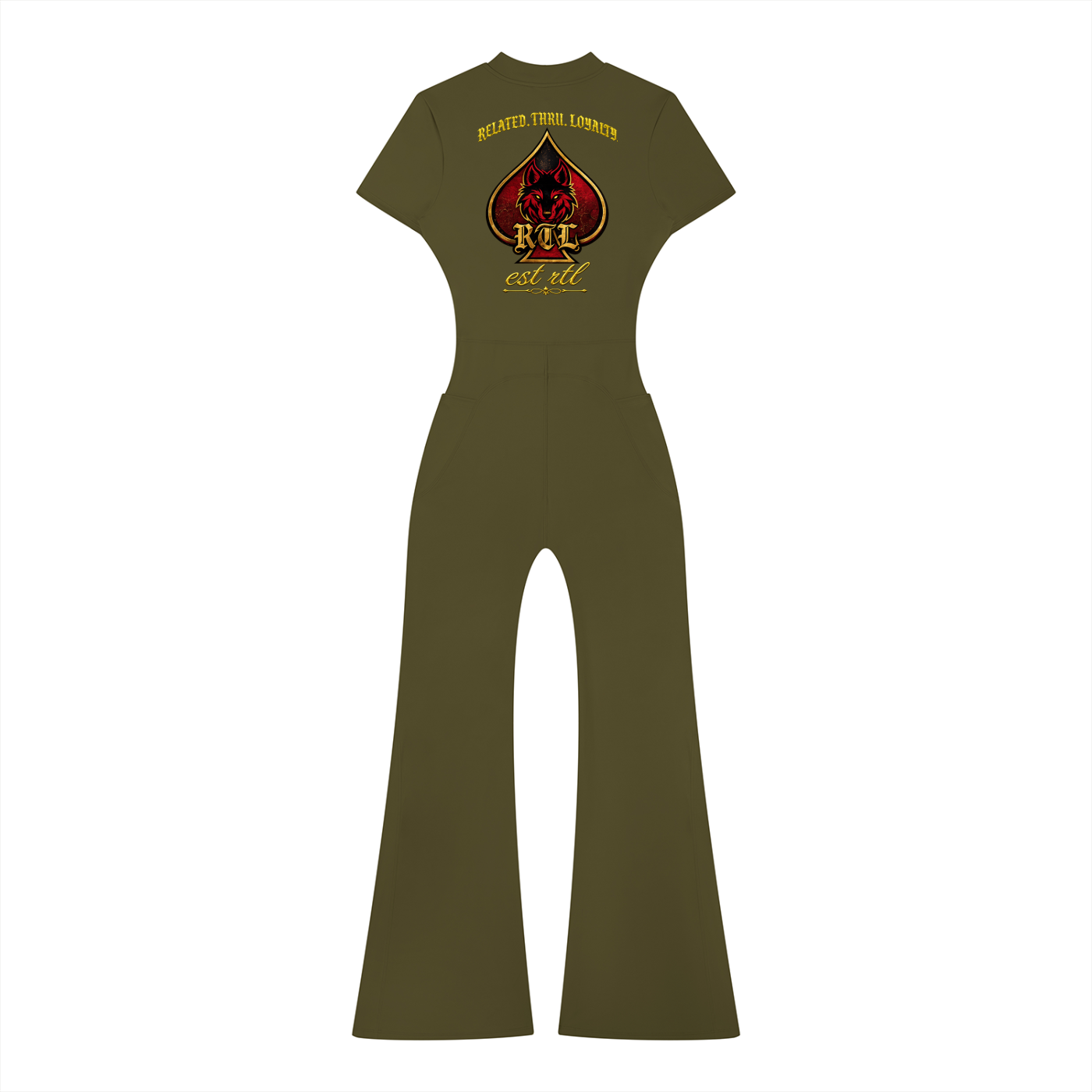 Women’s Tight Flared Leg Quarter-Zip Jumpsuit